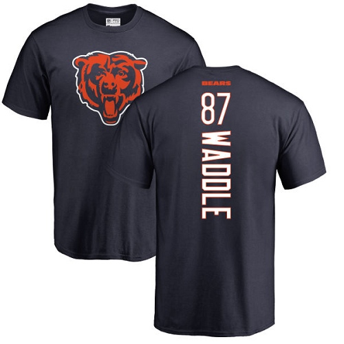 Chicago Bears Men Navy Blue Tom Waddle Backer NFL Football #87 T Shirt->nfl t-shirts->Sports Accessory